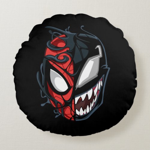 Dual Spider_Man Peter Parker  Venom Head Round Pillow