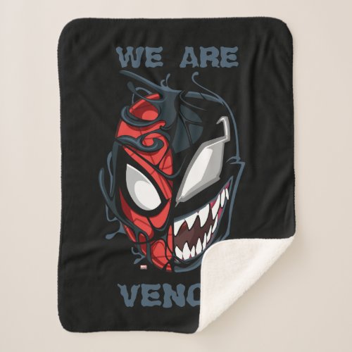 Dual Spider_Man Peter Parker  Venom Head Sherpa Blanket