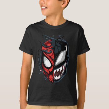 Dual Spider-man Peter Parker & Venom Head T-shirt by spidermanclassics at Zazzle