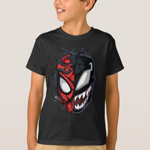 Dual Spider_Man Peter Parker  Venom Head T_Shirt