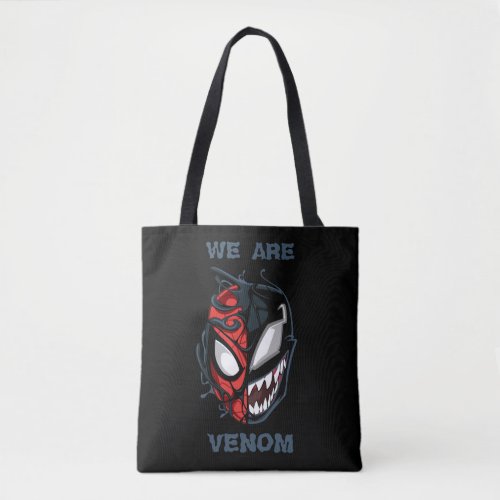 Dual Spider_Man Peter Parker  Venom Head Tote Bag