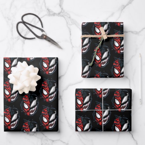 Dual Spider_Man Peter Parker  Venom Head Wrapping Paper Sheets