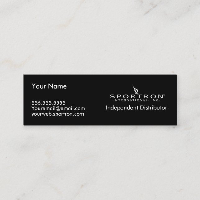 Dual Sportron Business Skinny Card (Front)