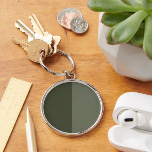 Dual-Texture Moss Green Keychain – Customizable