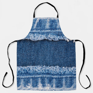 Dual-Tone Bleached Denim Fabric Frame Apron