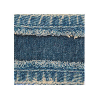 Dual-Tone Bleached Denim Fabric Frame Wood Wall Art
