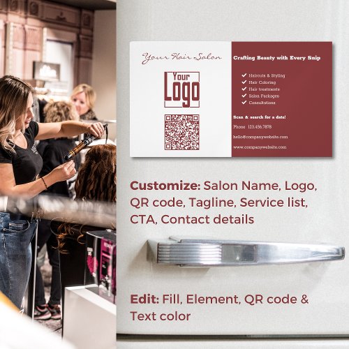 Dual_Tone Elegance Professional Hair Salon Business Card Magnet