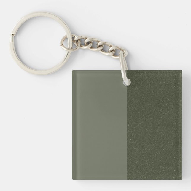 Dual-Tone Moss Green Acrylic Keychain – Customize (Front)
