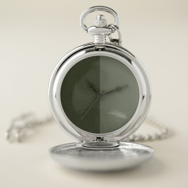 Dual-Tone Moss Green Custom Pocket Watch (Inside)