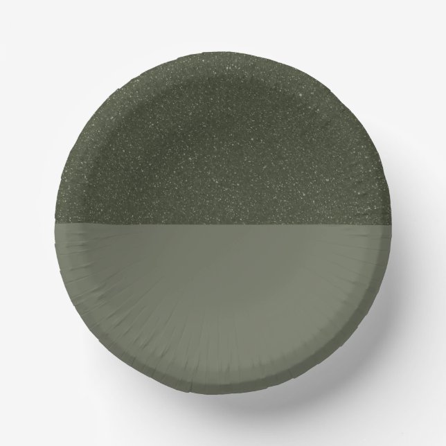 Dual-Tone Moss Green Paper Plate – Customizable Bowls (Front)