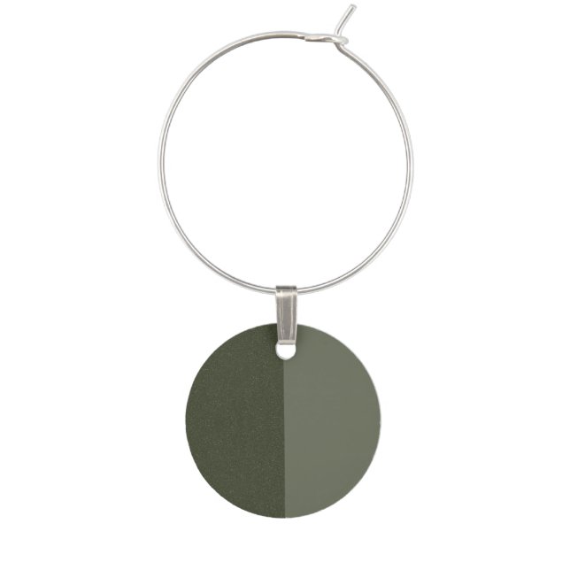 Dual-Tone Moss Green Wine Charms – Customizable (Front)