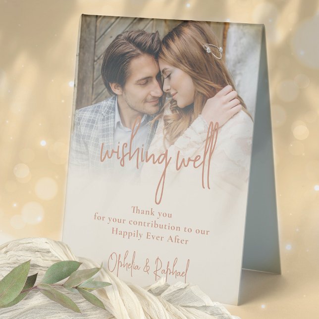 Dual Tone Reversible Photo Wishing Well Wedding Table Tent (dual tone - flip it the other way round for the opposite colorway. Perfect for mixing and matching!)