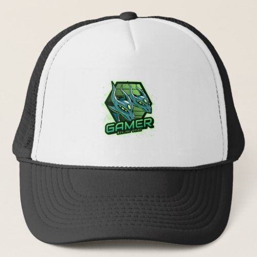 Dual Two Headed Dragon Esports Gamer Trucker Hat