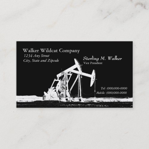 Dual White Oil Pumping Unit Silhouette Business Card