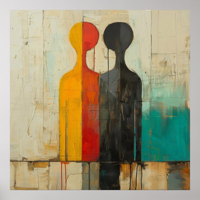 Duality – Abstract Human Figures in Contrast Poster (Front)