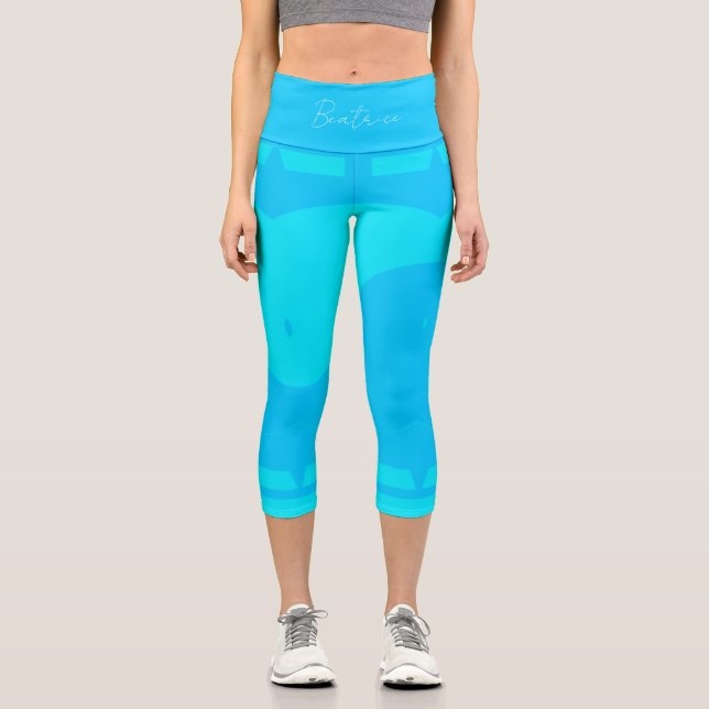 Duality | Blues Yoga Capri Leggings (Front)