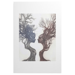 Duality of Nature and Humanity: A Minimalist Persp Gallery Wrap