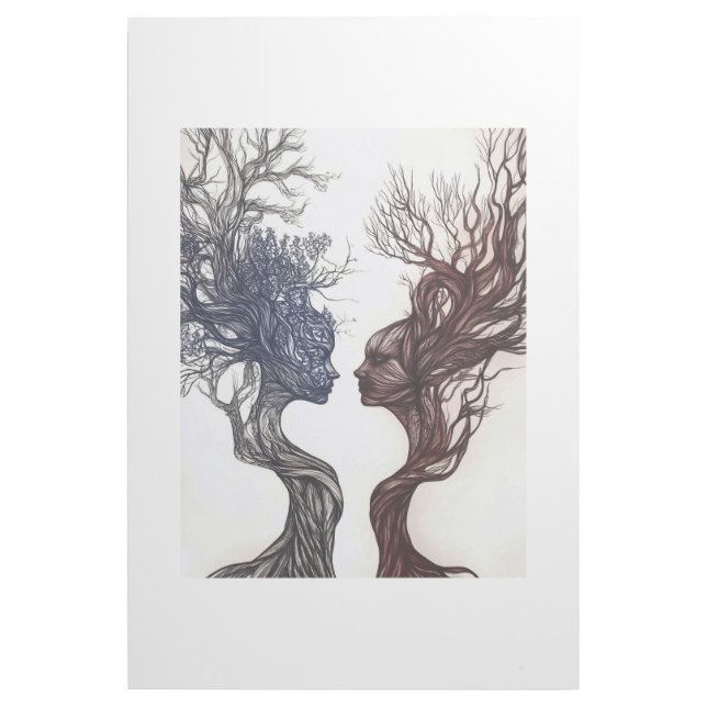 Duality of Nature and Humanity: A Minimalist Persp Gallery Wrap (Front)