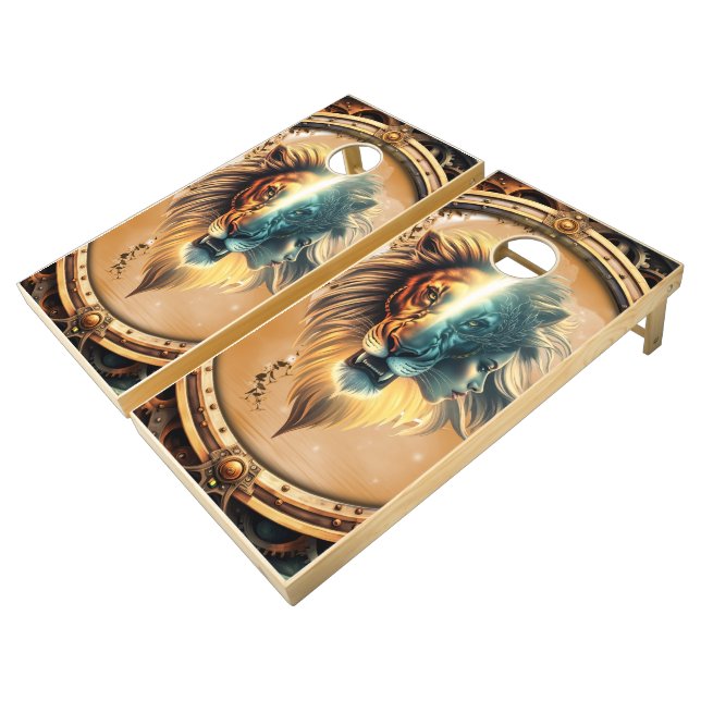 Duality of Strength, The Lion and the Woman. Cornhole Set (Angled)