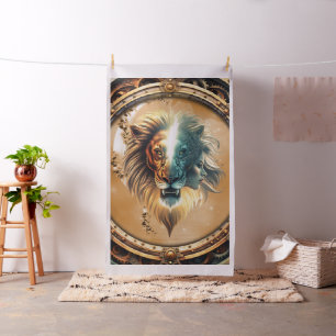 Duality of Strength, The Lion and the Woman.  Fabric