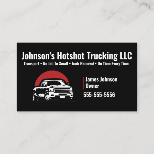 Dually Hot Shot Trucking Business Card