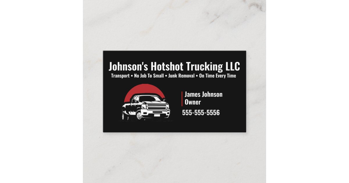 Dually Hot Shot Trucking Business Card Zazzle