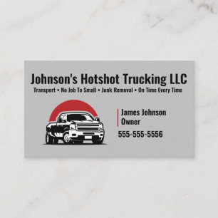 Dually Hot Shot Trucking Business Card