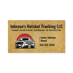 Dually Hot Shot Trucking Business Card