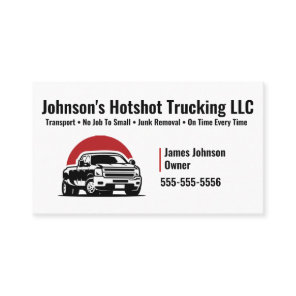 Dually Hot Shot Trucking Business Card