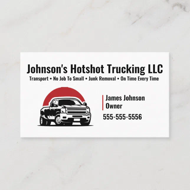 Dually Hot Shot Trucking Business Card Zazzle
