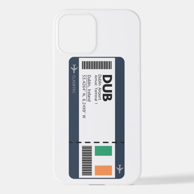 DUB Dublin Boarding Pass - Ireland Ticket iPhone Case (Back)