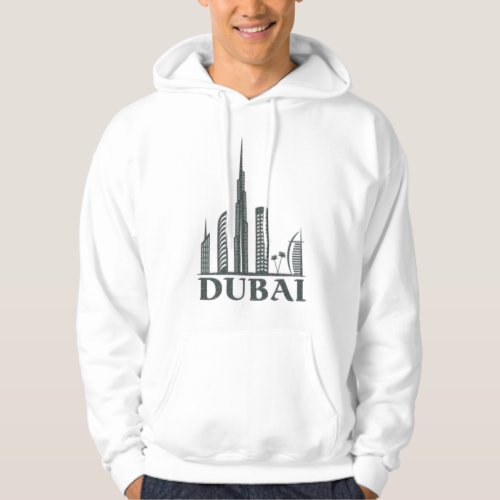Dubai  دبي Basic Hooded Sweatshirt