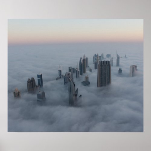 Dubai above the clouds poster