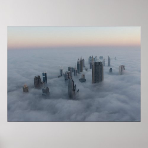 Dubai above the clouds poster