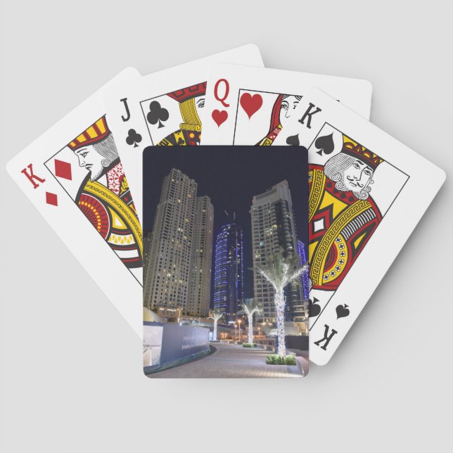 Dubai architecture at night poker cards (Back)