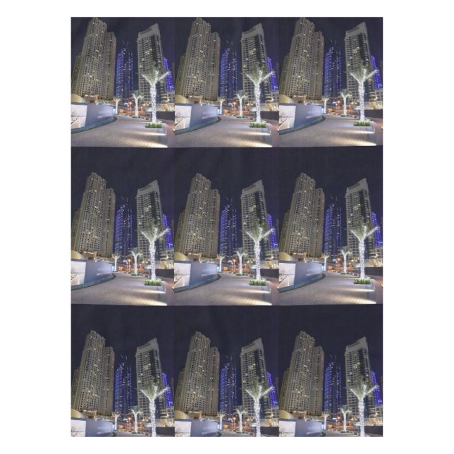 Dubai architecture at night tablecloth (Front)