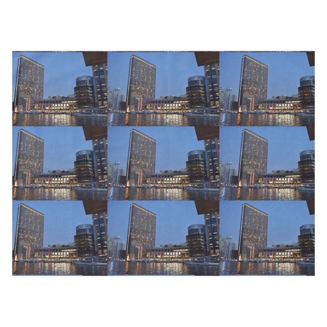 Dubai architecture at night tablecloth (Front (Horizontal))