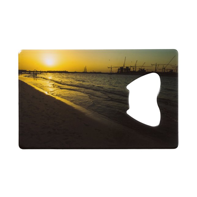 Dubai beach sunset credit card bottle opener (Back Horizontal)