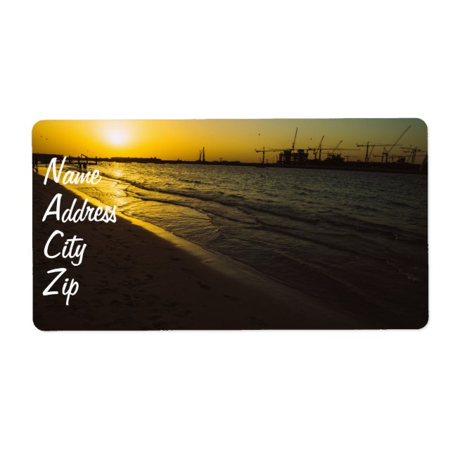 Dubai beach sunset label (Front)