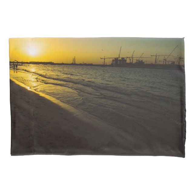 Dubai beach sunset pillow case (Front)