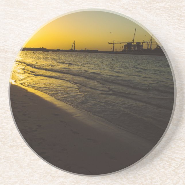Dubai beach sunset sandstone coaster (Front)