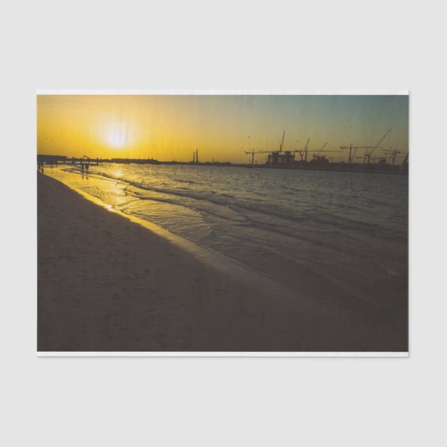 Dubai beach sunset tissue paper (Front)