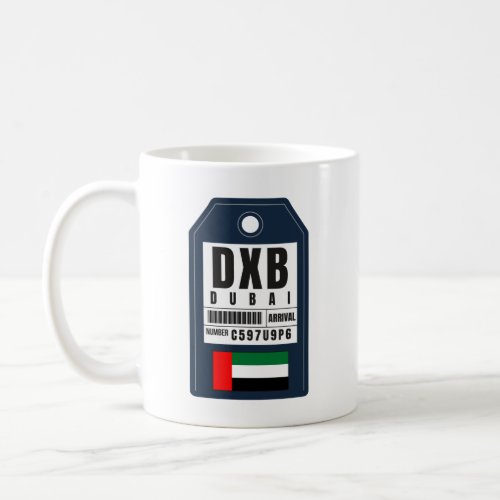 Dubai Boarding Pass _ United Arab Emirates DXB Coffee Mug