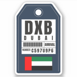 Dubai Boarding Pass - United Arab Emirates DXB Sticker