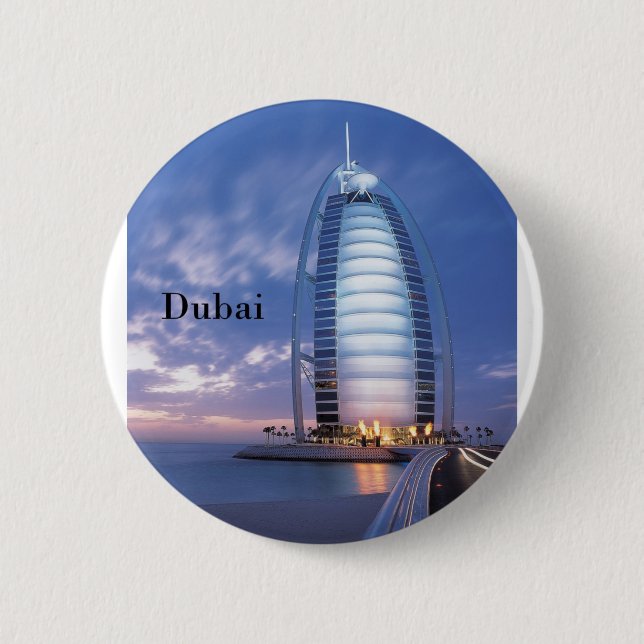 Dubai Burj Al Arab Hotel (by St.K) Pinback Button (Front)