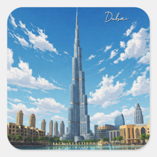 Dubai Burj Al Arab UAE Travel Square Sticker
