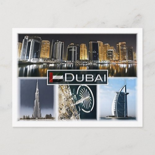 Dubai _ Burj Khalifa _ marina tower _ Postcard