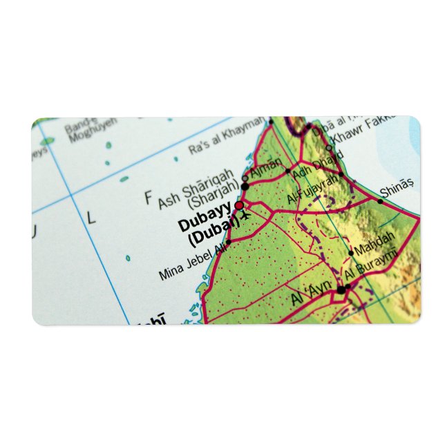 Dubai City Map Label (Front)