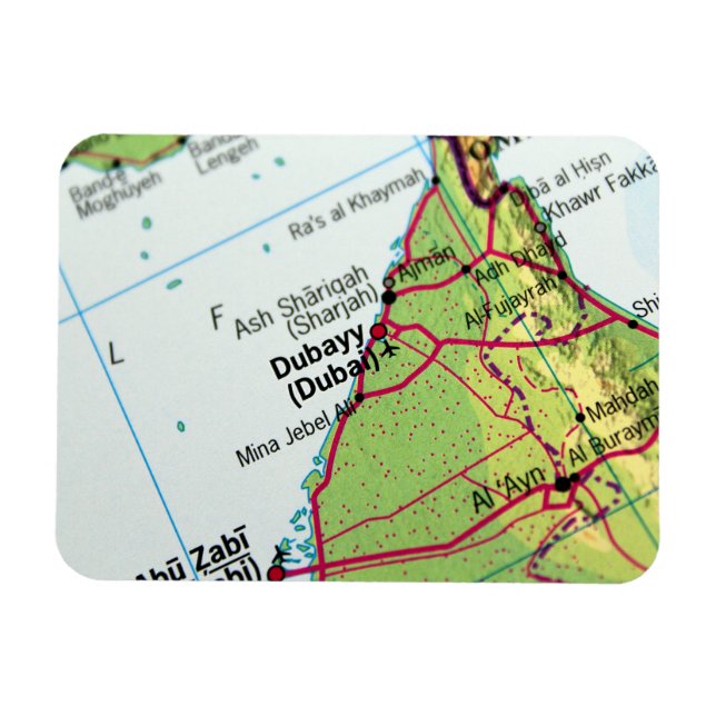 Dubai City Map Magnet (Horizontal)