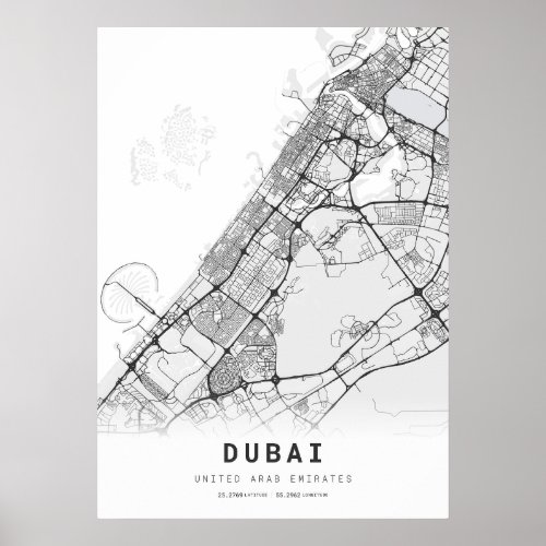 Dubai City Map Poster